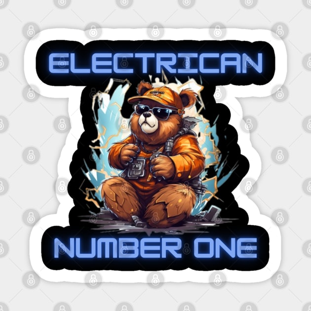 Electrician Number One Sticker by NatashaCuteShop